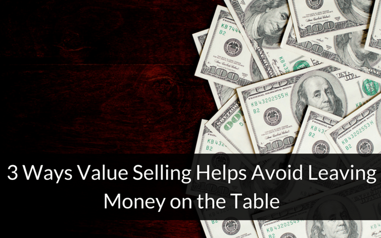 value selling money on the table
